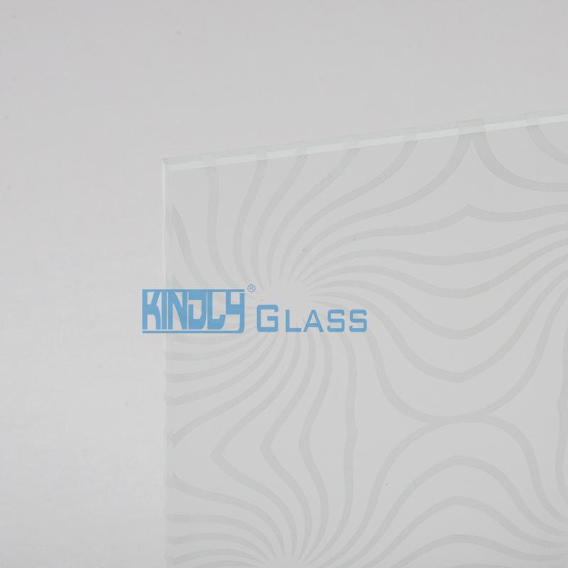 Vidrio esmerilado transparente grabado al ácido de diseño
